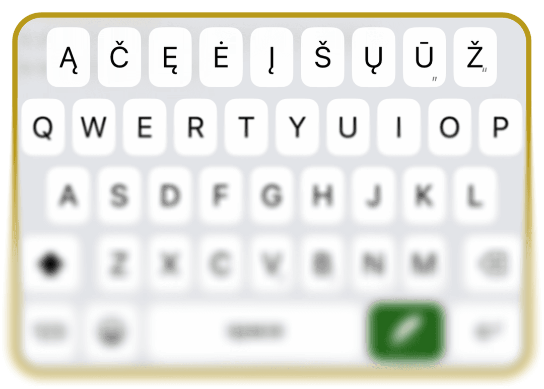Lietuviška klaviatūros eilutė